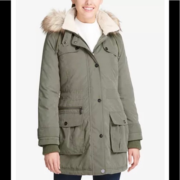 Dkny Jackets & Blazers - NWT,DKNY Faux-Fur-Trim Hooded Anorak,